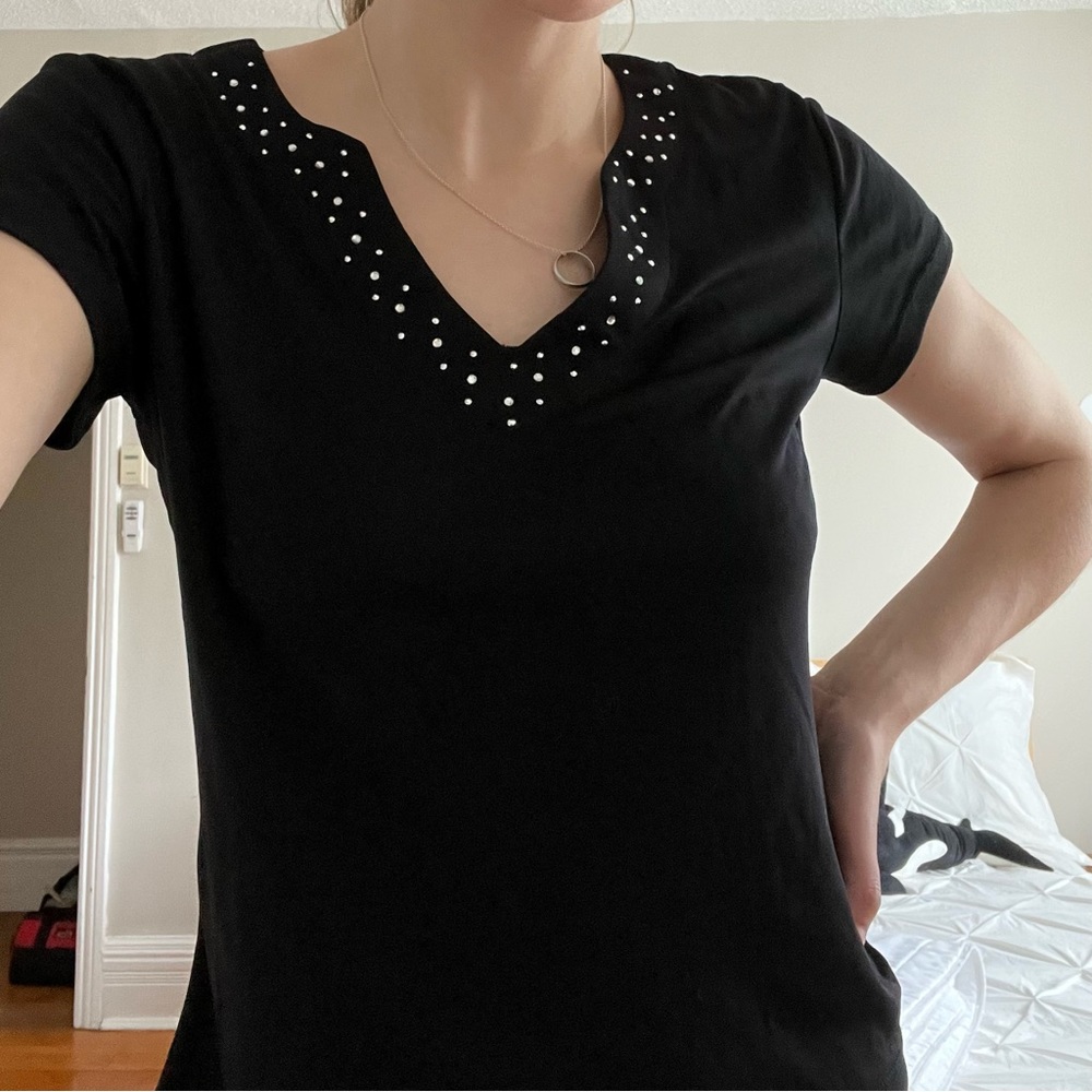 🌟2/$14🌟 y2k Studded Rhinestone V-Neck